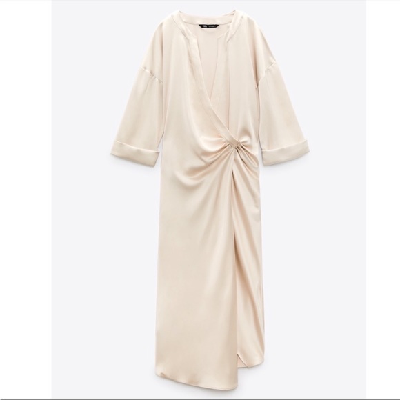 Zara Satin Effect Midi Dress - Picture 5 of 8